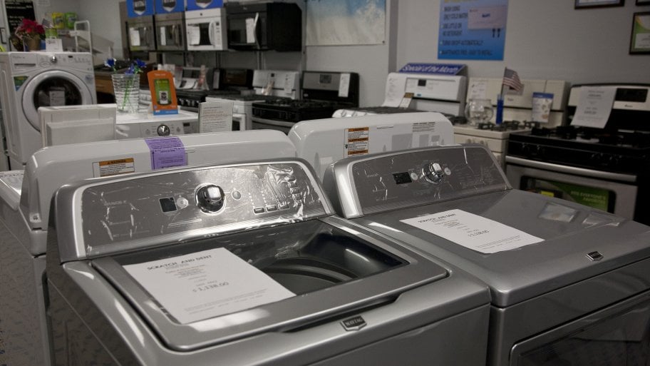 Washing machines in a showroom